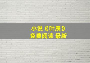 小说《叶辰》免费阅读 最新